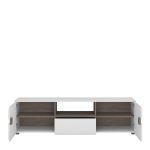 Chelsea Living Wide TV Unit in White with a Truffle Oak Trim - Image 2
