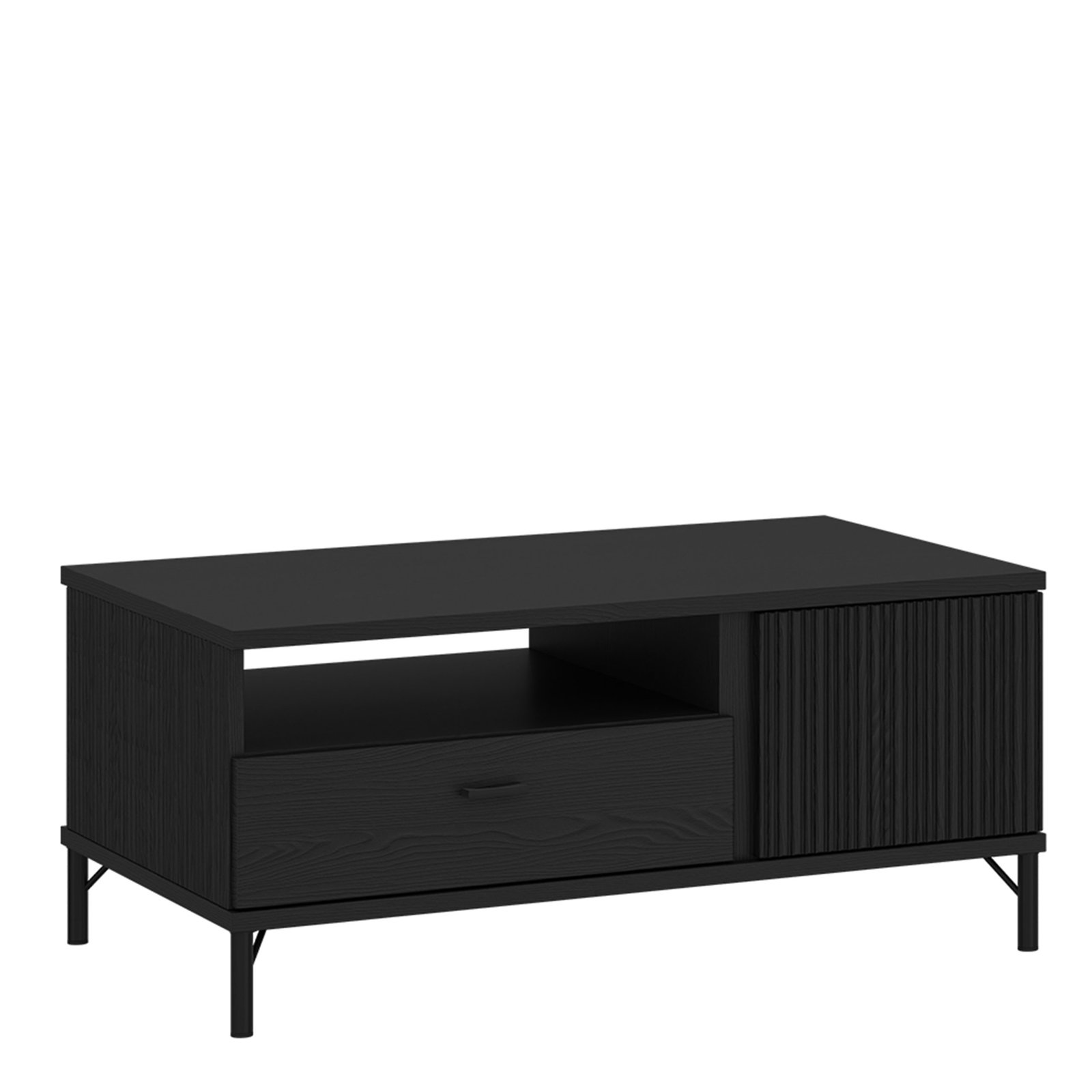 40W619615_1 Lusaka Coffee Table 2 Door 1 Drawer in Black Graphite - Image 1