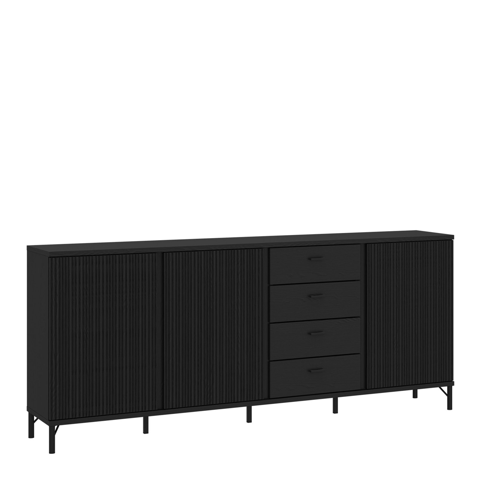 40W619620_1 Lusaka Sideboard 3 Door 4 Drawer in Black Graphite - Image 1