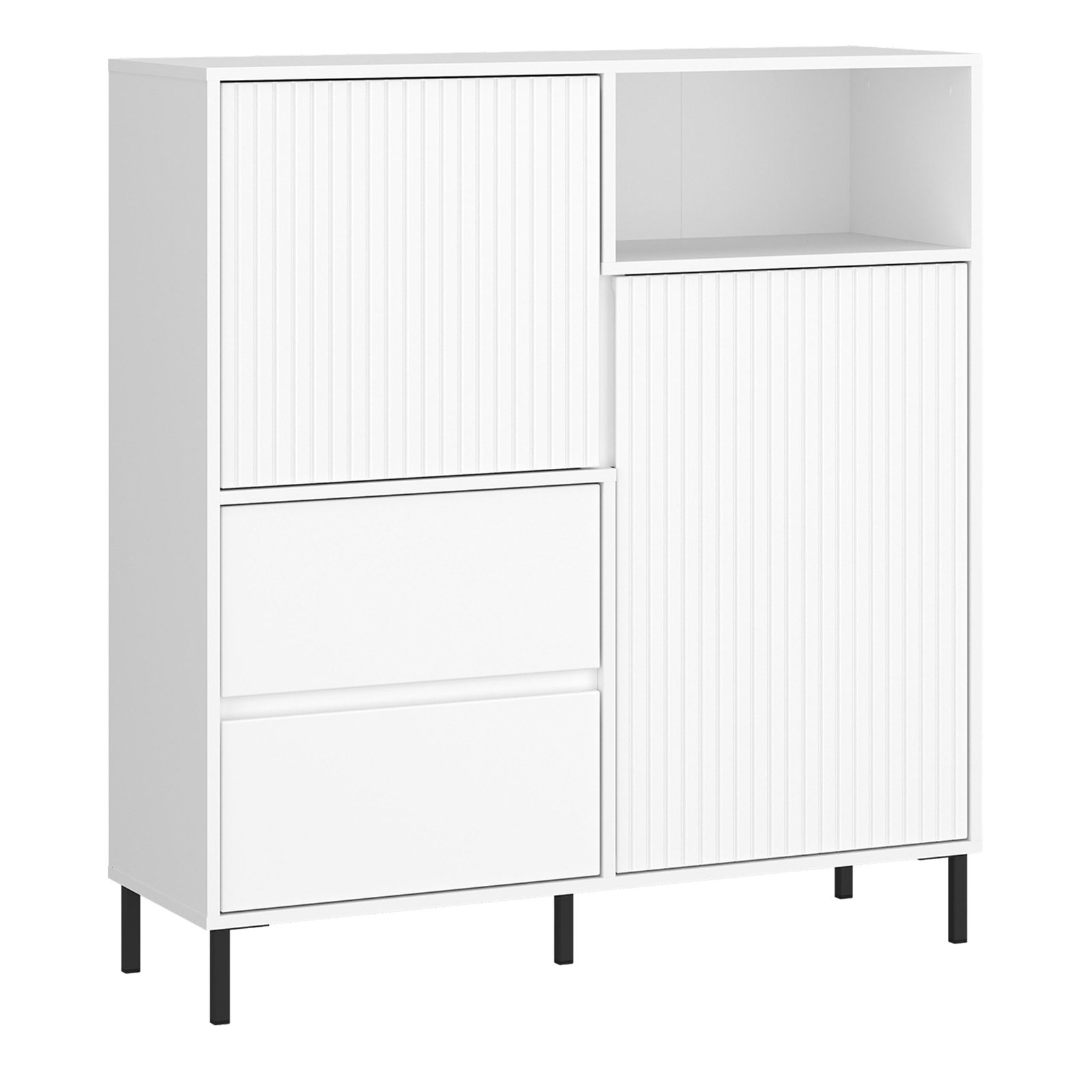 40W622074_1 Avenale Sideboard 2 Door 2 Drawer in Alpine White High Gloss - Image 1