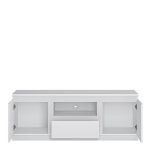 Fribo 2 Door 1 Drawer 136cm Wide TV Cabinet in White - Image 2