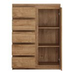 Fribo 1 Door 5 Drawer Cabinet in Oak - Image 2