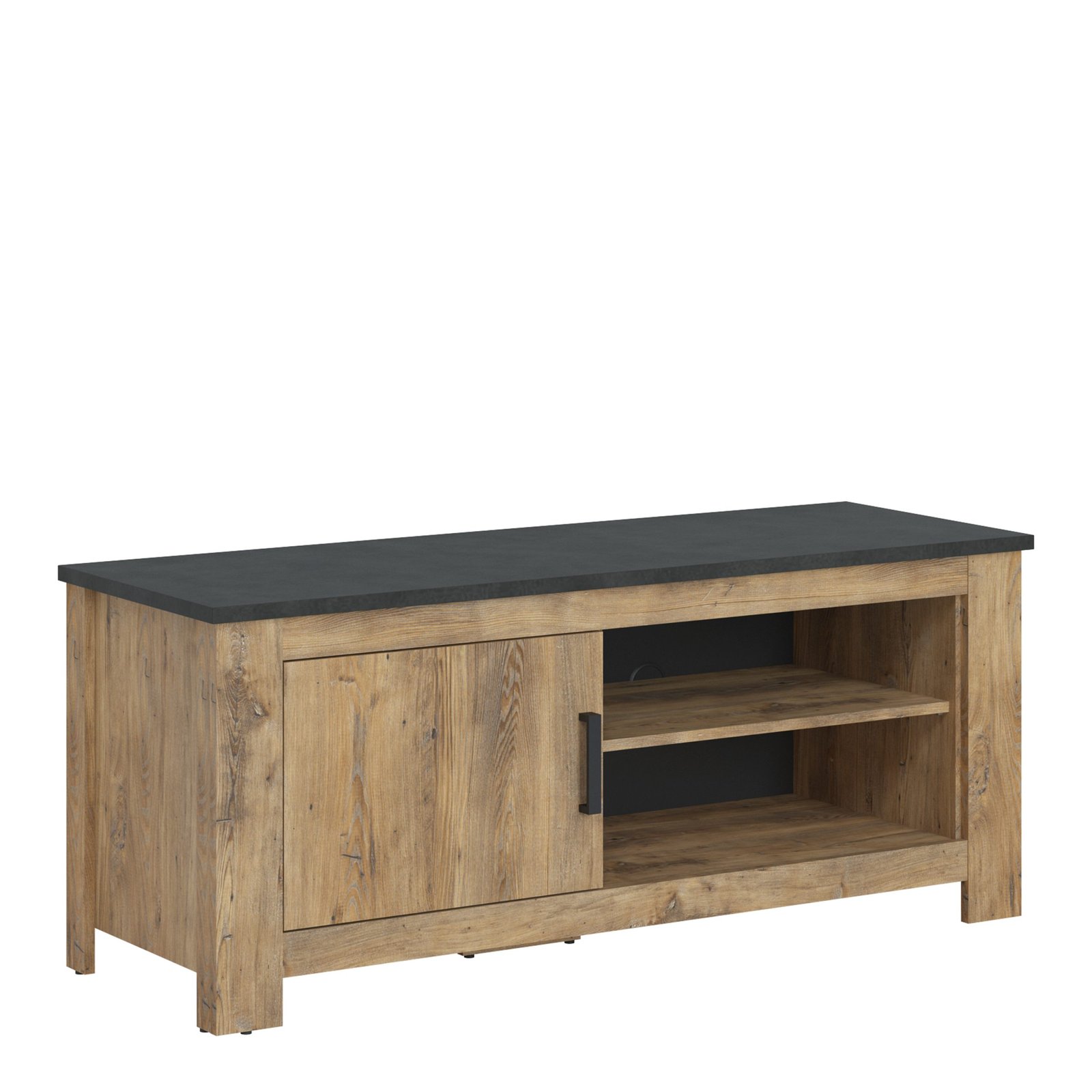 4420742_1 Rapallo 1 Door 138 cm TV Cabinet in Chestnut and Matera Grey - Image 1