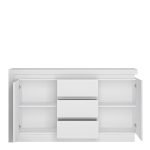Lyon 2 Door 3 Drawer Sideboard (including LED lighting) in White and High Gloss - Image 2