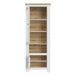 Celesto 2 Door Display Cabinet in White and Oak - Image 2