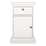 Paris Nightstand 1 Door  1 Drawer in White - Image 2