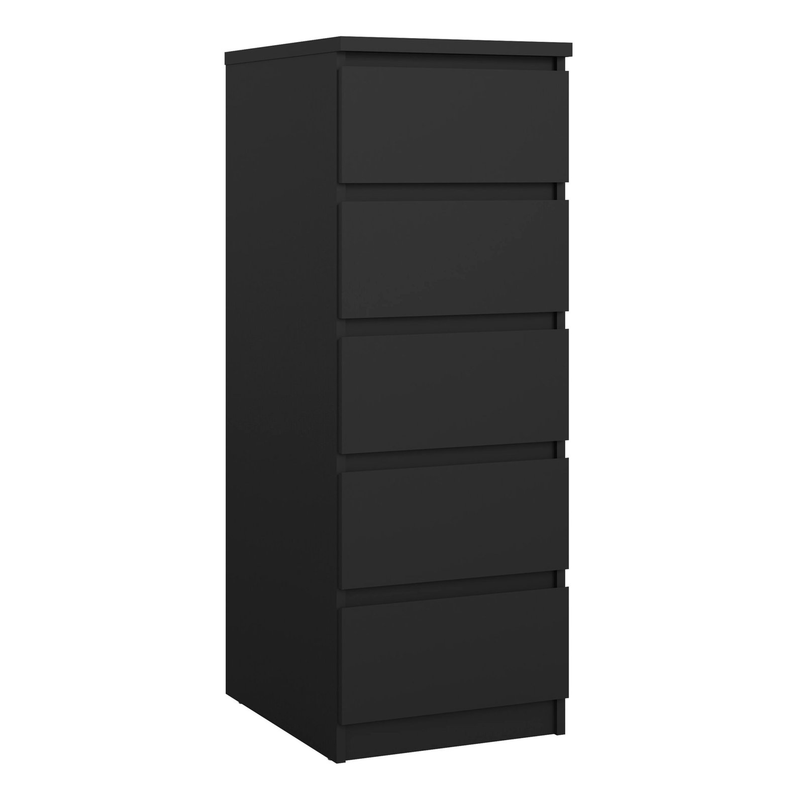 70271073gm_1 Naia Narrow Chest of 5 Drawers in Black Matt - Image 1