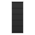 Naia Narrow Chest of 5 Drawers in Black Matt - Image 2