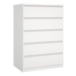 Naia Chest of 5 Drawers in White