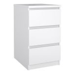 Naia Package - Bedside 3 Drawers  Chest of 5 Drawers  Wardrobe with 2 Doors  1 Drawer in White High Gloss - Image 2