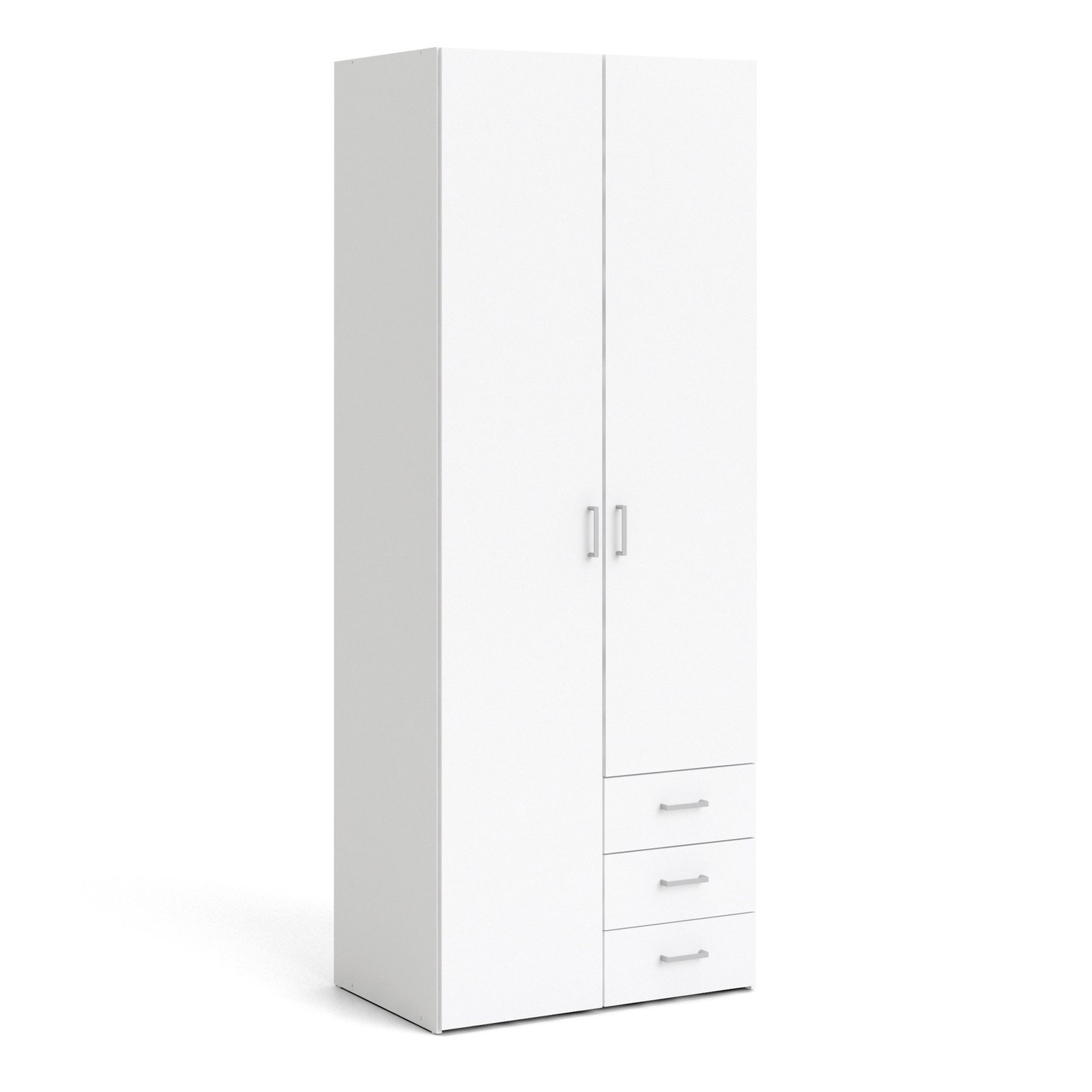 705704254949_1 Space Wardrobe 2 Doors 3 Drawers in White 2000 - Image 1