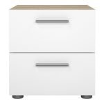 Pepe Bedside 2 Drawers in Oak with White High Gloss - Image 2