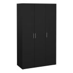 Pepe Wardrobe with 3 Doors in Black