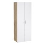 Pepe Wardrobe with 2 Doors in Oak with White High Gloss