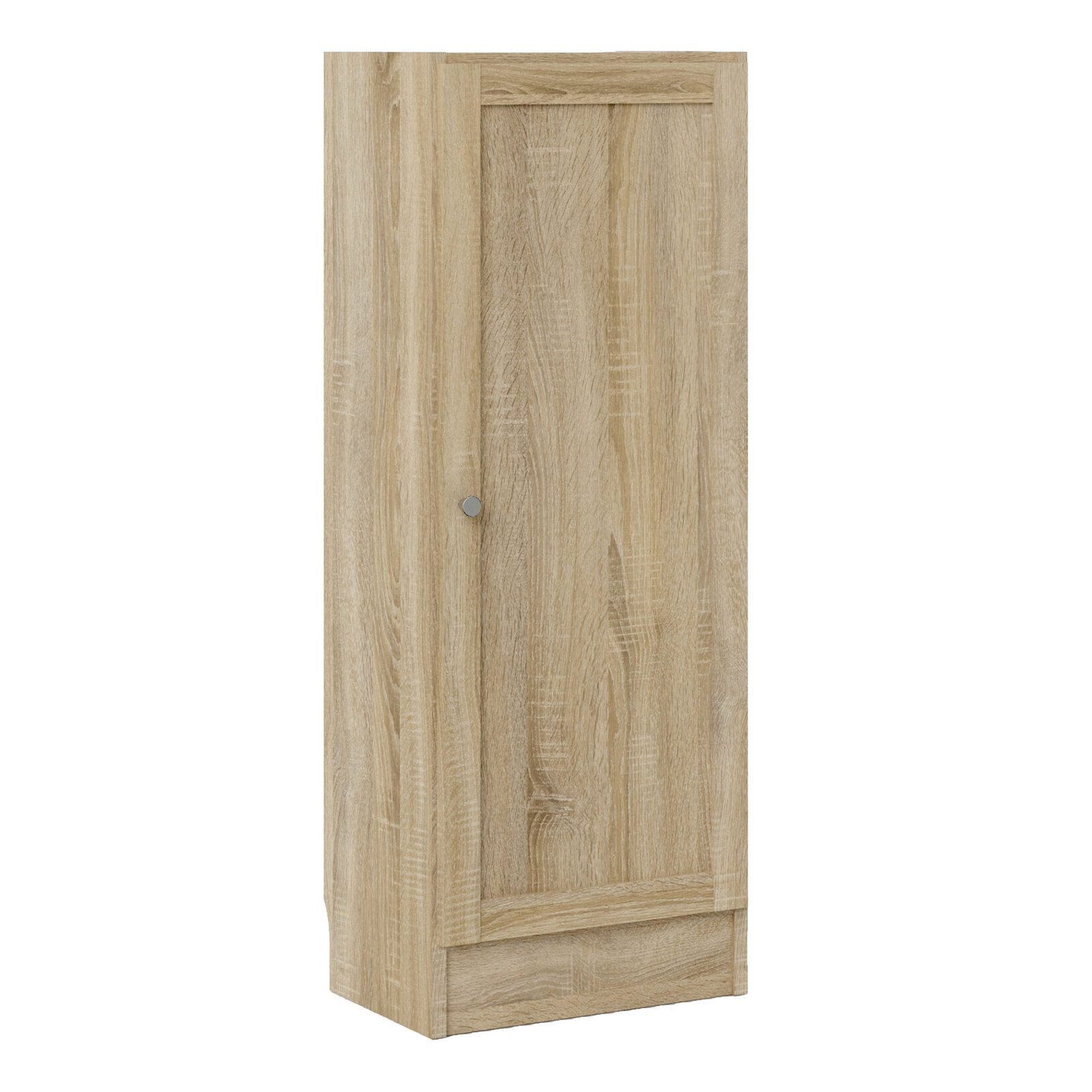 71871774akp4_1 Basic Low Narrow Storage Cabinet in Oak (2 Shelves) with Oak Door - Image 1