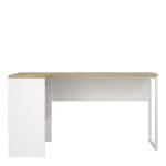 Function Plus Corner Desk 2 Drawers in White and Oak - Image 2
