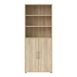 Prima Bookcase 4 Shelves with 2 Doors in Oak - Image 2