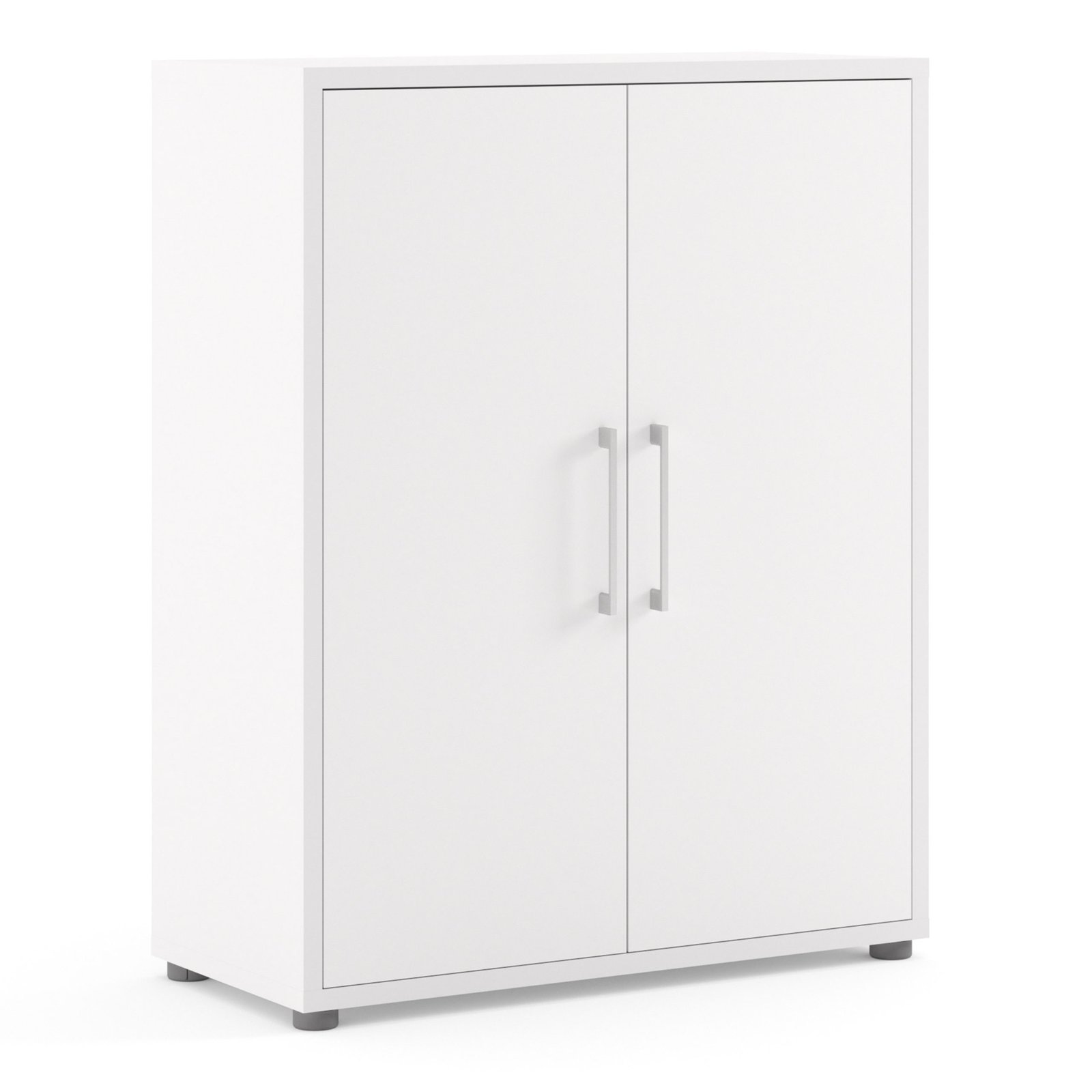 720804233149_1 Prima Bookcase 2 Shelves with 2 Doors in White - Image 1