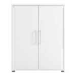 Prima Bookcase 2 Shelves with 2 Doors in White - Image 2