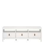 Barcelona Tv Unit 3 Drawers in White - Image 2