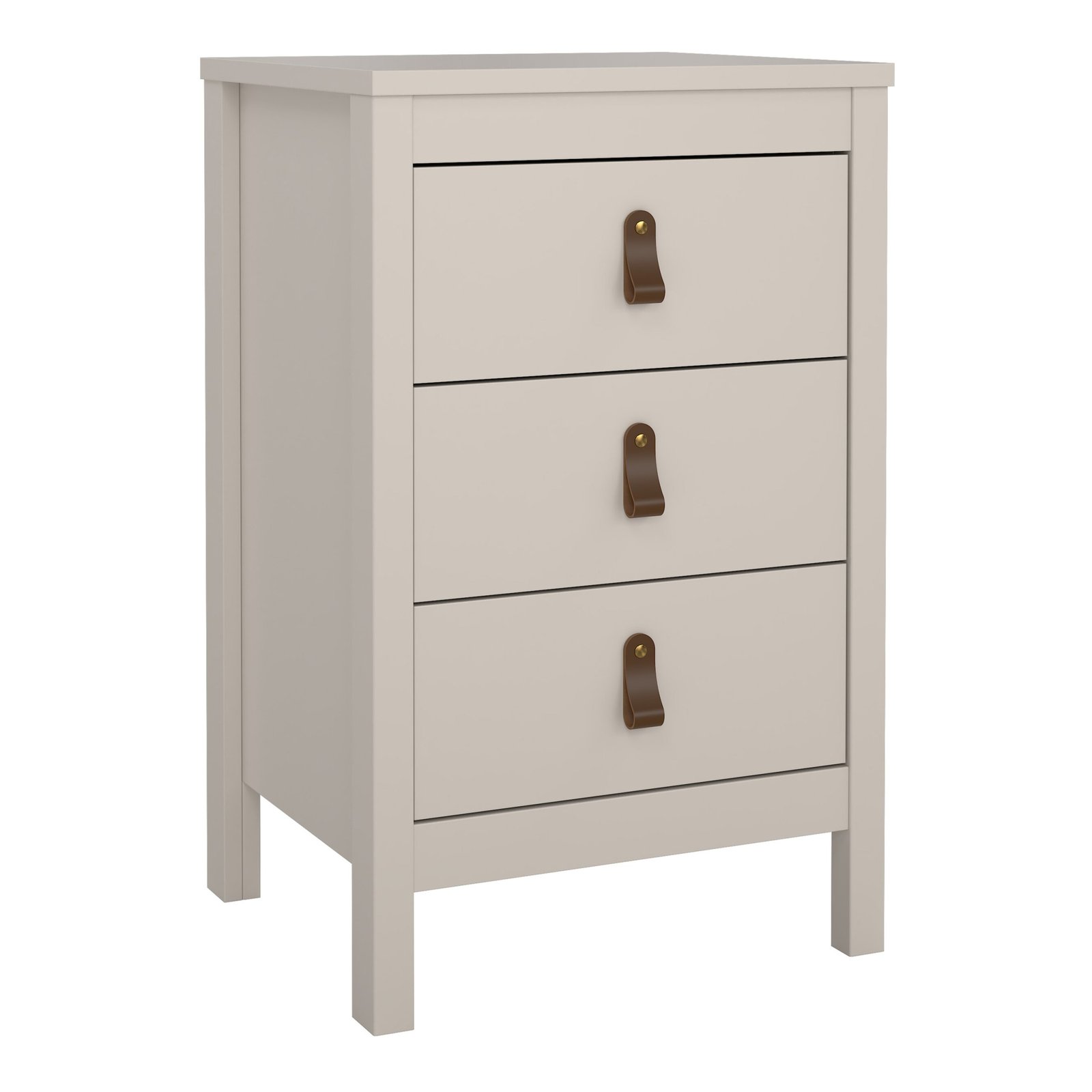 72579685nknk_1 Barcelona Bedside Table 3 Drawers in Cashmere - Image 1