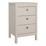 Barcelona Bedside Table 3 Drawers in Cashmere - Image 2