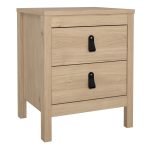 Barcelona Package - Bedside Table 2 Drawers Chest 5 Drawers 3 Door Wardrobe in Jackson Hickory Oak - Image 2
