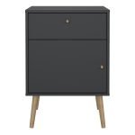 Cumbria Nightstand 1 Door  1 Drawer Dark Grey - Image 2