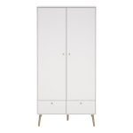 Cumbria Wardrobe with 2 Doors  2 Drawers White - Image 2