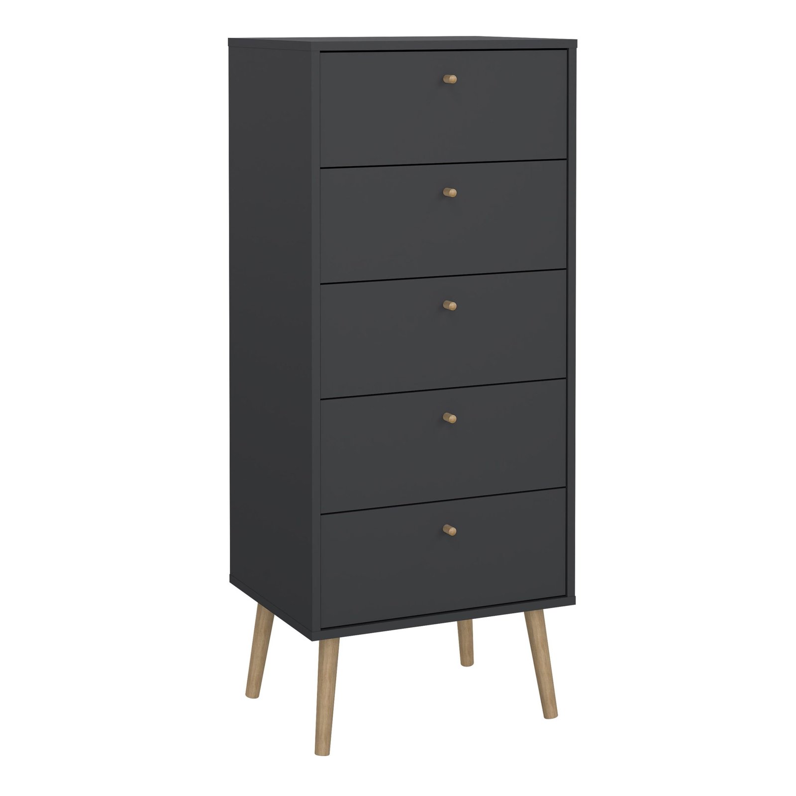 73149128igig_1 Cumbria Chest 5 Drawers Dark Grey - Image 1
