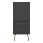Cumbria Chest 5 Drawers Dark Grey - Image 2