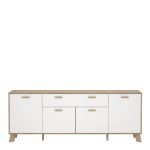 Ikast Sideboard 4 Doors 1 Drawer in Jackson Hickory and White - Image 2
