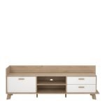 Ikast TV-unit with 1 Door 2 Drawers in Jackson Hickory and White - Image 2