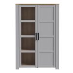Bohol 2 Door Display Cabinet in Riviera Oak/Grey Oak - Image 2