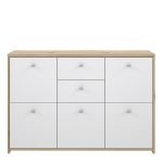 Best Chest Storage Cabinet with 2 Drawers and 5 Doors in Artisan Oak/White - Image 2