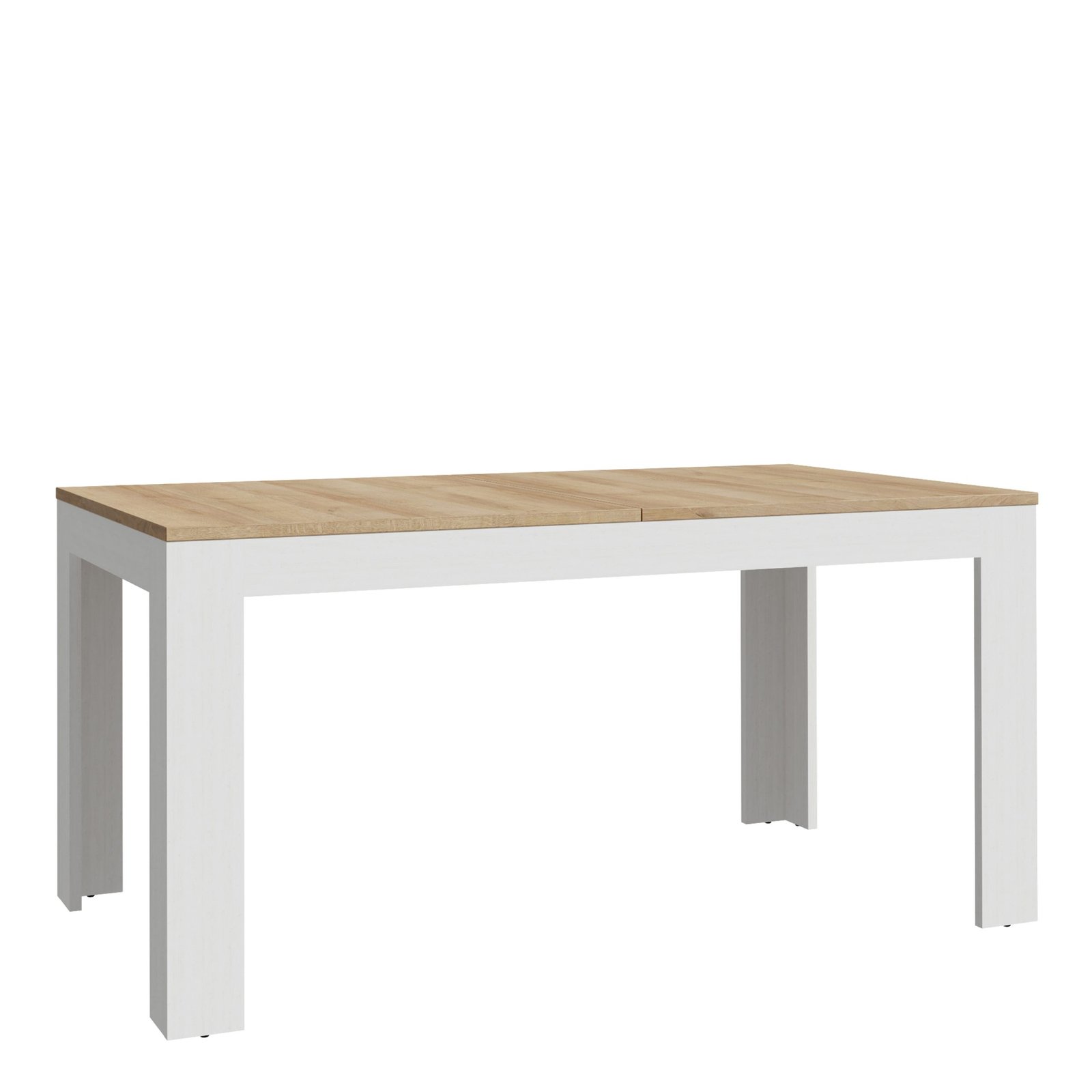 801XELT161-M482_1 Bohol Extending Dining Table 160-207cm in Riviera Oak/White - Image 1