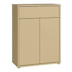 Alice Springs Compact Shoe Cabinet with 2 Doors Push-to-Open & 1 Drawer Push-to-Open in Butter Yellow