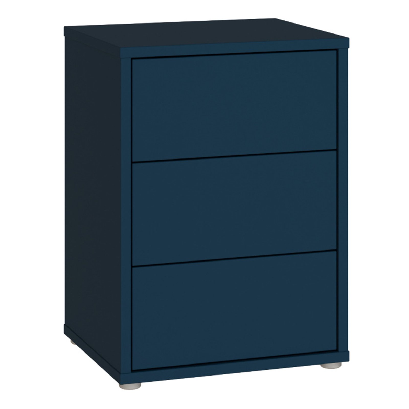 80FACSK113U89_1 Alice Springs Bedside Cabinet with 3 Drawers Push-to-Open in Night Blue - Image 1