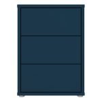 Alice Springs Bedside Cabinet with 3 Drawers Push-to-Open in Night Blue - Image 2