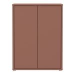 Alice Springs Tall 2 Door Cupboard with Push-to-Open Doors in Terracotta - Image 2