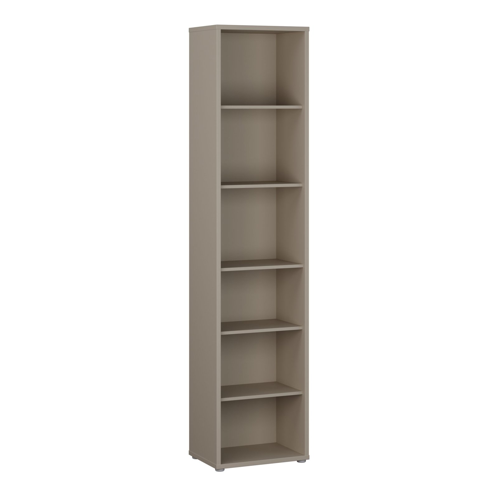 80FACSR811U88_1 Alice Springs Tall Narrow Bookcase with 5 Shelves in Taupe - Image 1