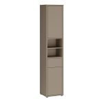 Alice Springs Tall Narrow Bathroom Storage Cabinet with 2 Doors Push-to-Open & 1 Drawer Push-to-Open in Taupe