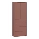 Alice Springs Tall Storage Cabinet with Push-to-Open Doors & 4 Drawers in Terracotta