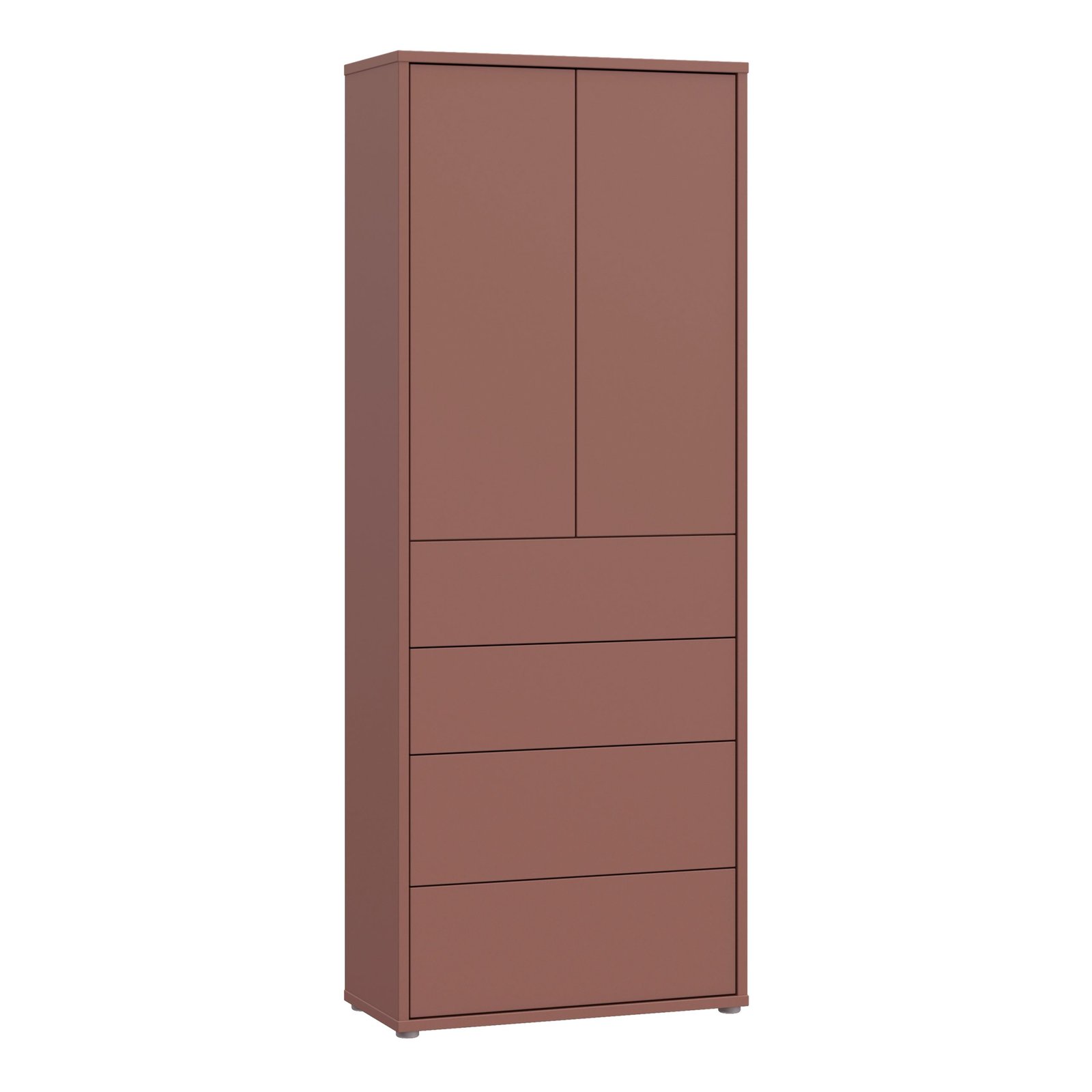 80FACSS824U72_1 Alice Springs Tall Storage Cabinet with Push-to-Open Doors & 4 Drawers in Terracotta - Image 1