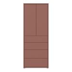 Alice Springs Tall Storage Cabinet with Push-to-Open Doors & 4 Drawers in Terracotta - Image 2