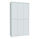 Alice Springs Tall Shoe Cabinet with 6 Doors Push-to-Open in Light Grey