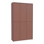 Alice Springs Tall Shoe Cabinet with 6 Doors Push-to-Open in Terracotta