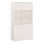 Alice Springs Wide Storage Cabinet 4 Doors Push-to-Open & 2 Central Shelves Sand