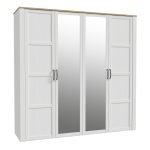 Bohol 2 Door 2 Mirrored Door Wardrobe in Riviera Oak/White
