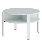 Tobago Round Coffee Table with Open Shelf in Grey